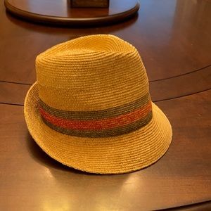 Gucci Tan Fedora with Green and Red Stripe